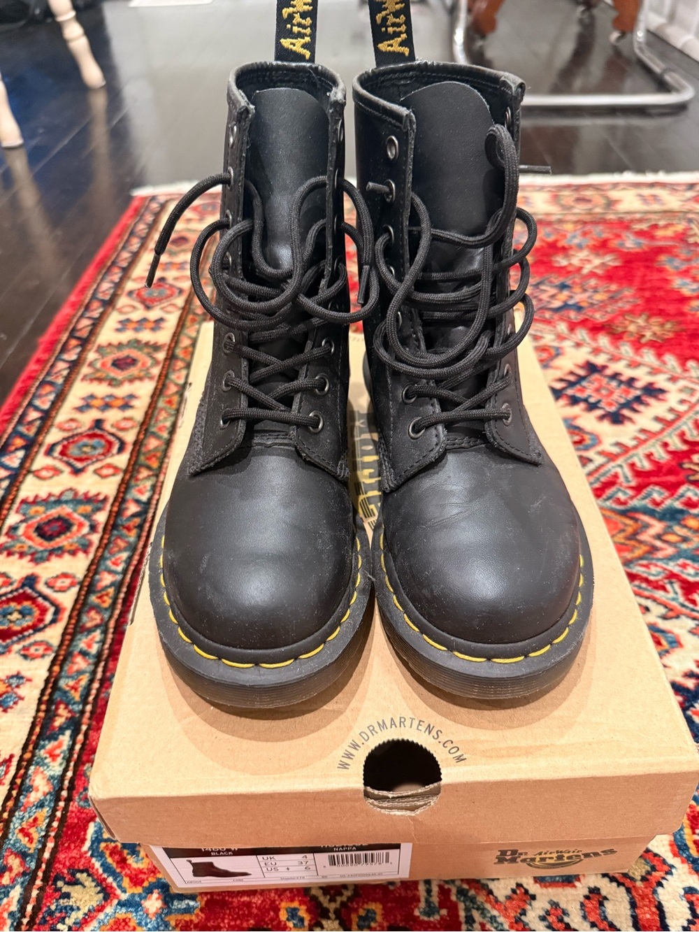 Dr. Martens Black Leather Lace-Up Combat Boots